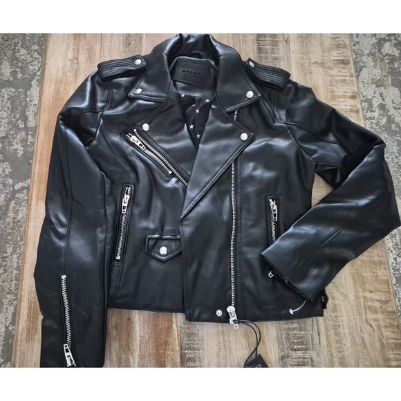 BLANKNYC Women's Faux Leather Moto Jacket Size Medium Black - Picture 1 of 4